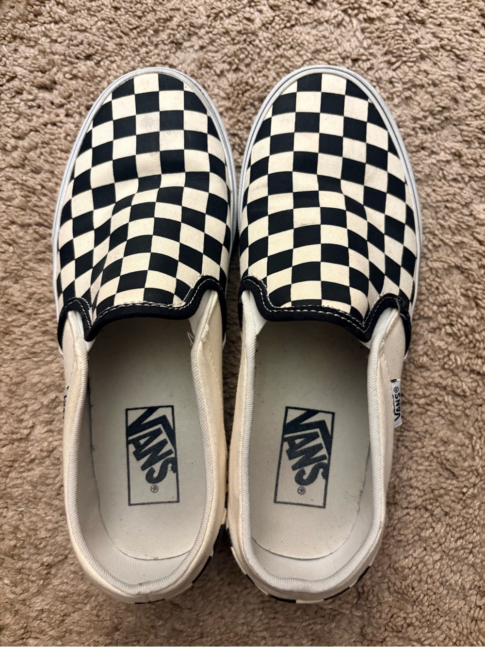 Vans Women’s Checkerboard Slip-On - Black & White